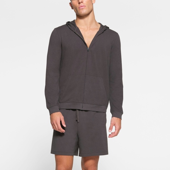 SKIMS Tops - SKIMS loung jersey ZIP UP HOODIE ash